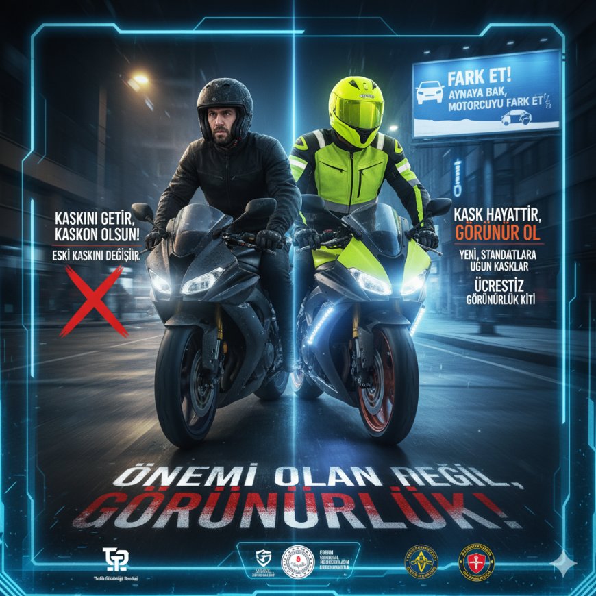 Eski Kaskı Getirene Yenisi, Sürücülere "Fark Et!" Çıkartması